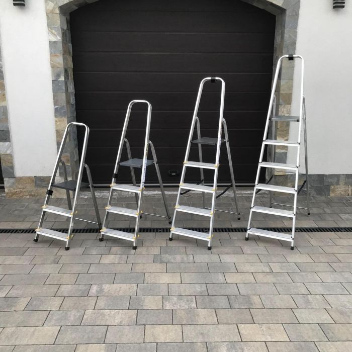 Одностороння алюмінієва драбина Drabest PRO 4-ступенева 150 кг