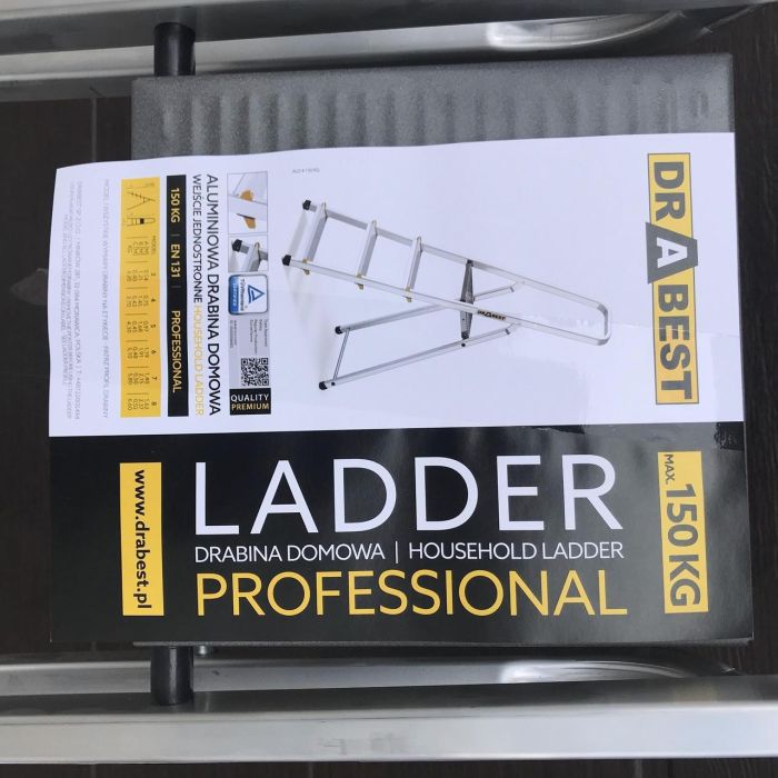 Односторонняя алюминиевая лестница Drabest PRO 3-ступенчатая 150 кг