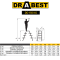Двухсторонняя алюминиевая лестница Drabest PRO 2х6 150 кг
