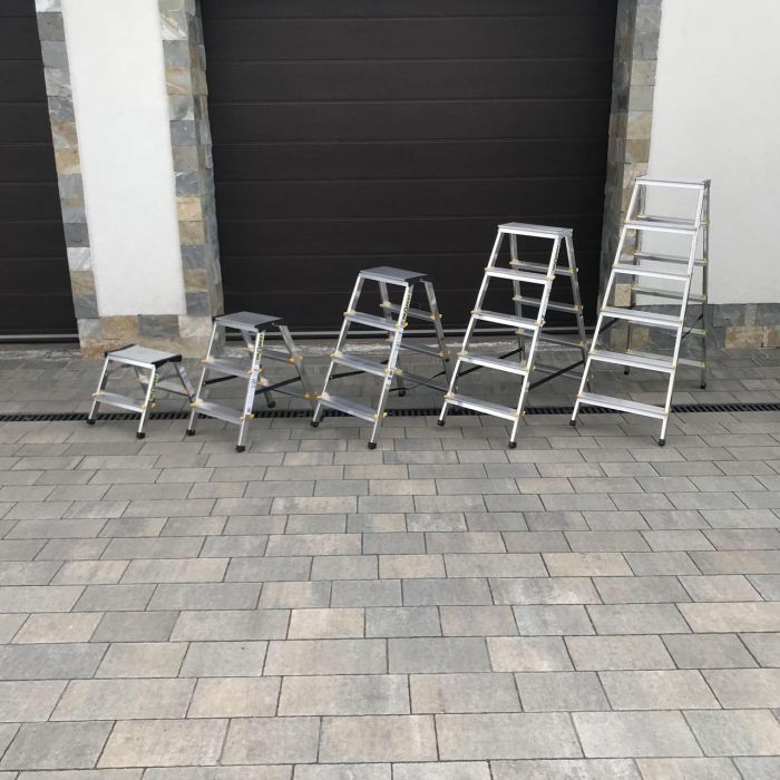 Двухсторонняя алюминиевая лестница Drabest PRO 2х6 150 кг