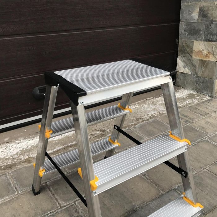 Двухсторонняя алюминиевая лестница Drabest PRO 2х3 150 кг