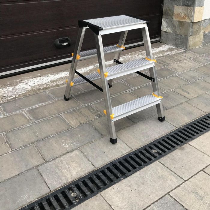 Двухсторонняя алюминиевая лестница Drabest PRO 2х3 150 кг