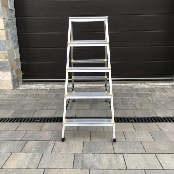 Двухсторонняя алюминиевая лестница Drabest BASIC 2х5 125 кг