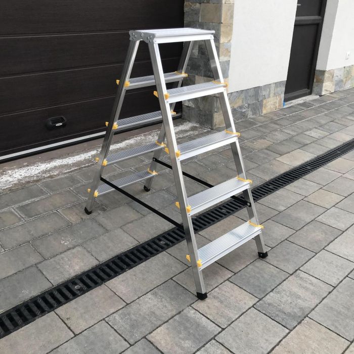 Двухсторонняя алюминиевая лестница Drabest BASIC 2х5 125 кг