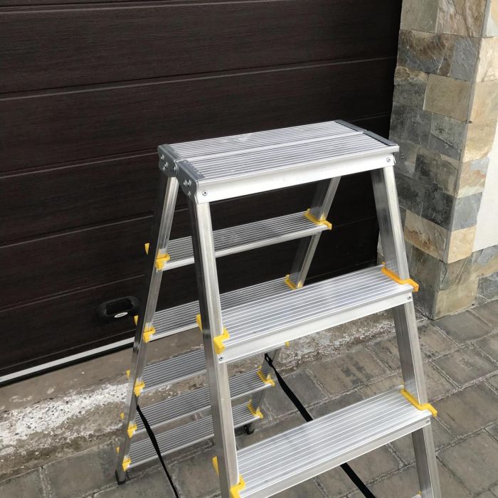 Двухсторонняя алюминиевая стремянка Drabest PRO 2х6 150 кг