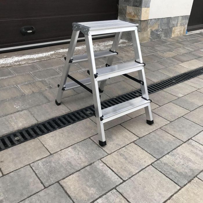 Двухсторонняя алюминиевая лестница Drabest BASIC 2х3 125 кг