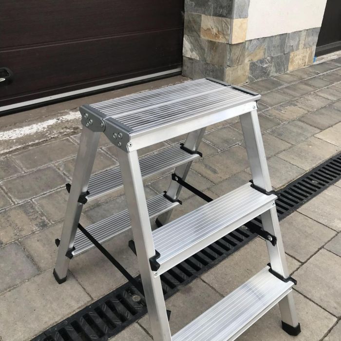 Двухсторонняя алюминиевая лестница Drabest BASIC 2х3 125 кг