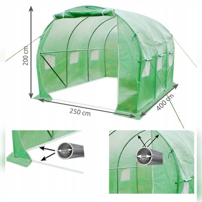 Теплица MALATEC 4х2,5х2 м 10 м²