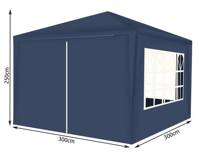 Садовый павильон Malatec 3х3 м 4 стенки Синий