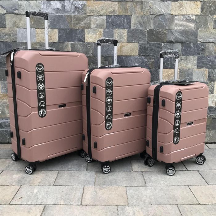 Валіза дорожня велика з поліпропілену Wings PP05 L Рожеве золото