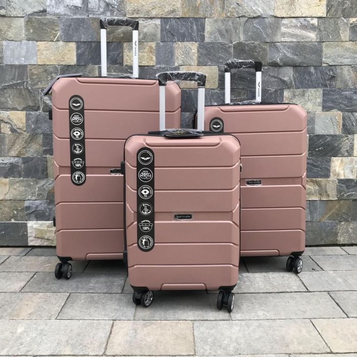 Валіза дорожня середня з поліпропілену Wings PP05 M Рожеве золото