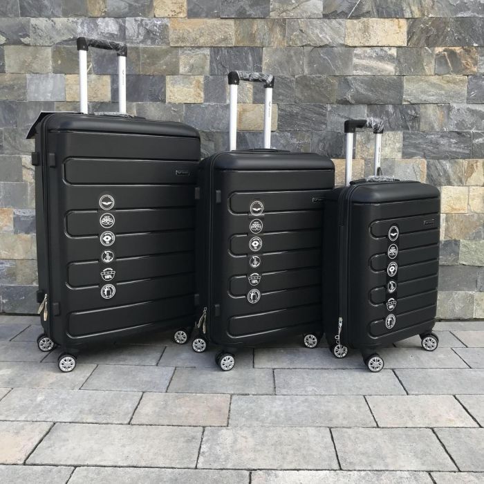 Валіза дорожня середня з поліпропілену Wings DQ181-03 M Чорний