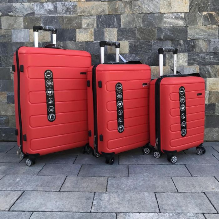 Валіза дорожня середня з поліпропілену Wings DQ181-03 M Червоний