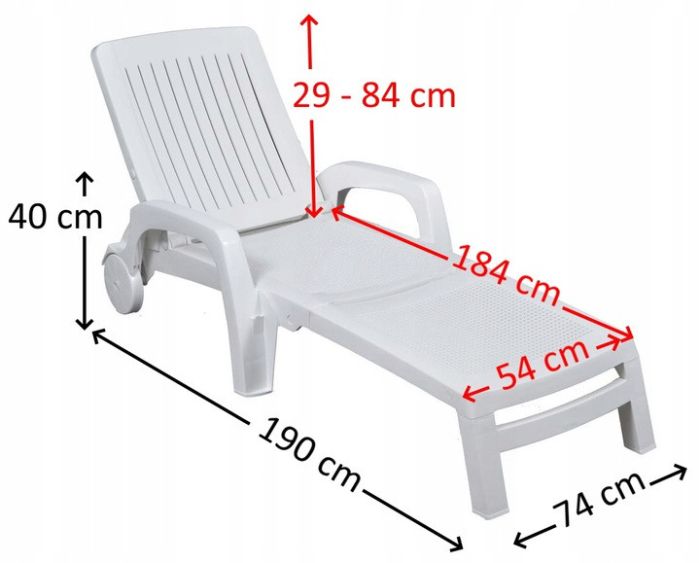 Садовый шезлонг пластиковый OLER Зеленый