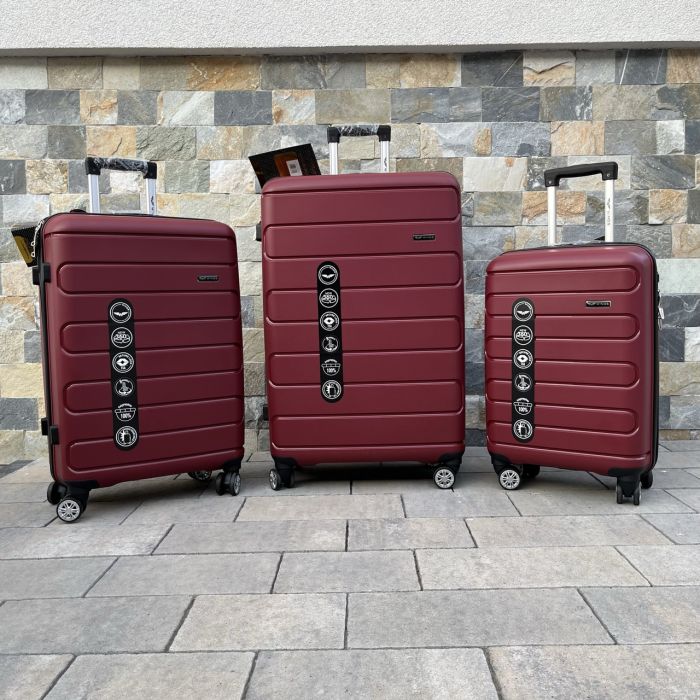 Валіза дорожня велика з поліпропілену Wings DQ181-03 L  Бордовий