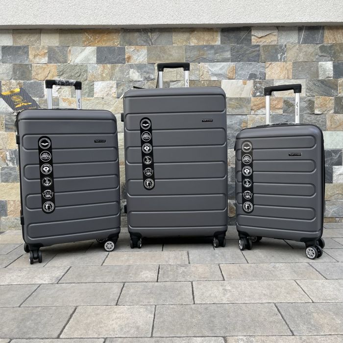 Валіза дорожня велика з поліпропілену Wings DQ181-03 L  Графітовий