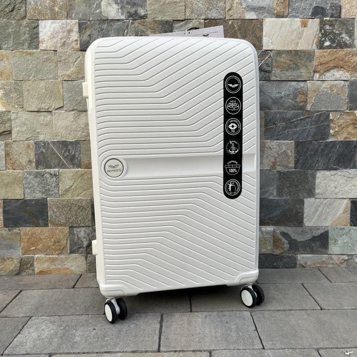 Валіза дорожня велика з поліпропілену Wings DQ181-04 L Білий