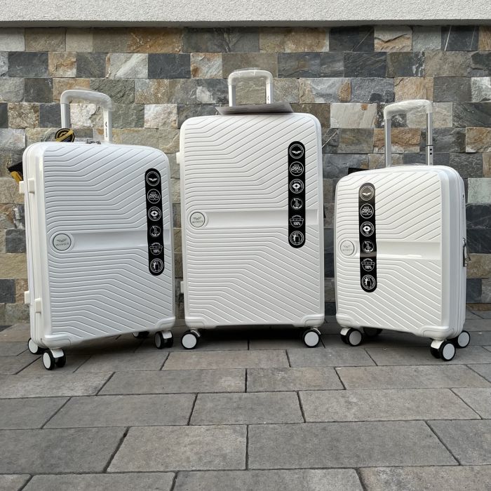 Валіза дорожня велика з поліпропілену Wings DQ181-04 L Білий