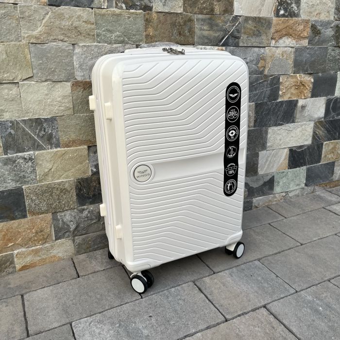 Валіза дорожня середня з поліпропілену Wings DQ181-04 M Білий