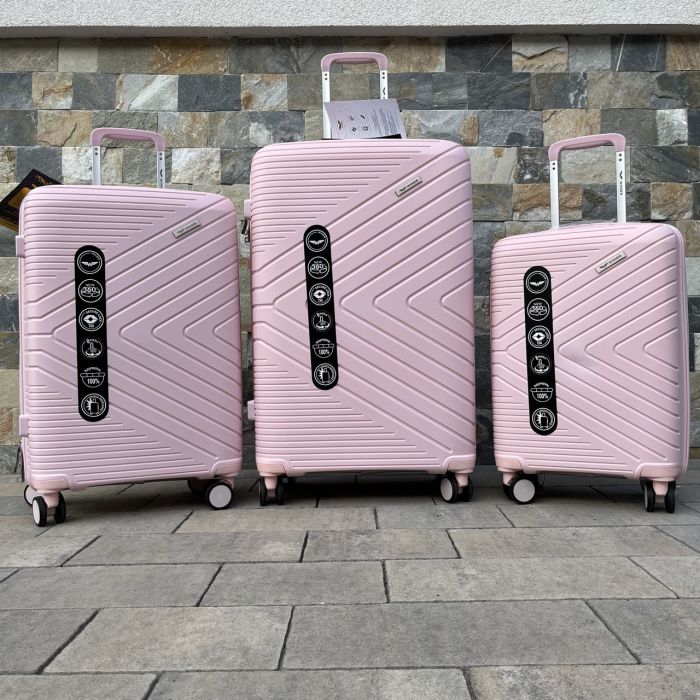 Валіза дорожня велика з поліпропілену Wings DQ181-05 L Рожевий