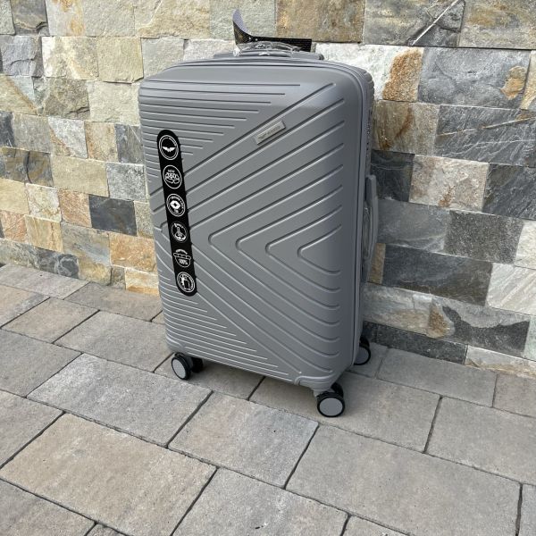 Валіза дорожня середня з поліпропілену Wings DQ181-05 M Графітовий