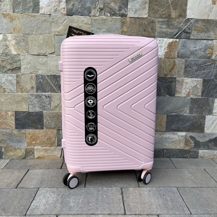 Валіза дорожня середня з поліпропілену Wings DQ181-05 M Рожевий
