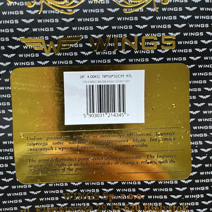 Валіза тканинна велика Wings 1706 L Графітовий