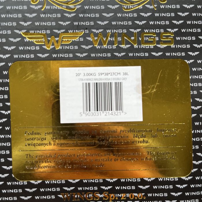 Валіза тканинна мала Wings 1706 S Графітовий