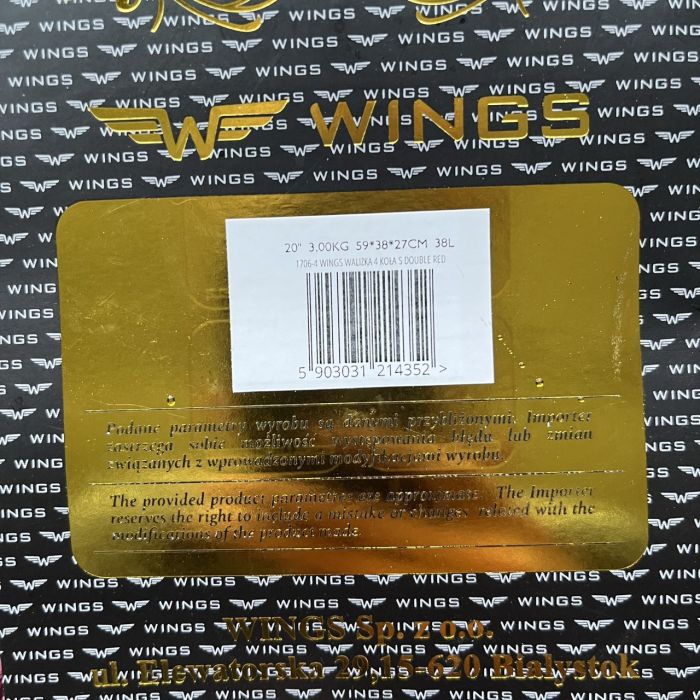 Валіза тканинна мала Wings 1706 S Рожевий