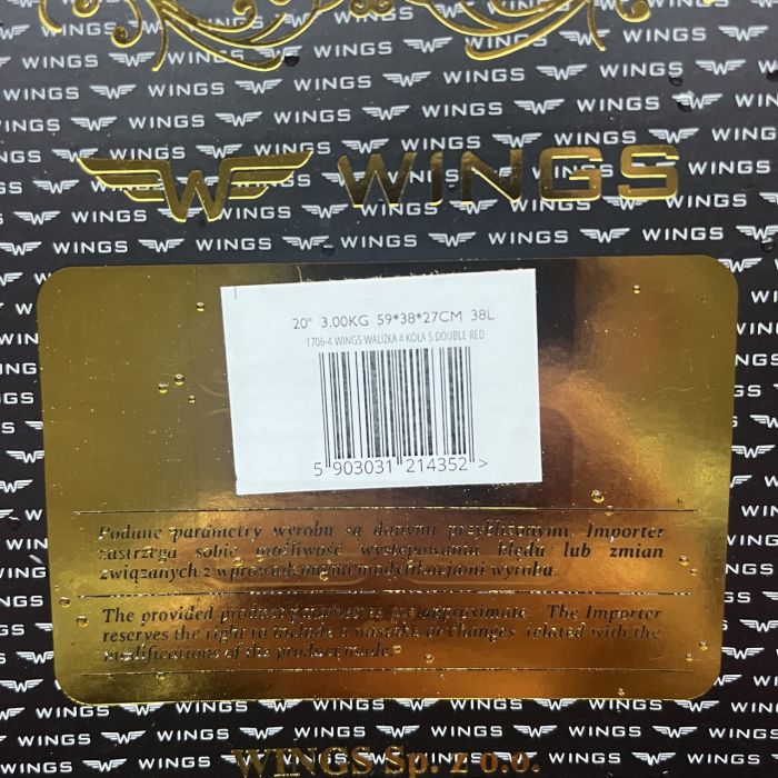 Валіза тканинна мала Wings 1706 S Бордовий