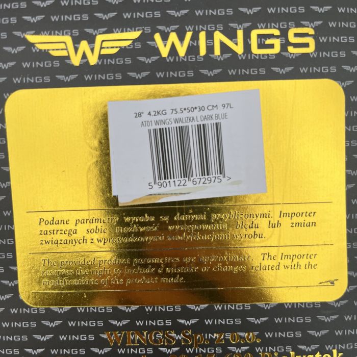 Валіза дорожня велика Wings AT01 L Темно-синій