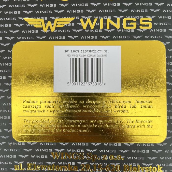 Валіза дорожня мала Wings AT01 S Темно-синій