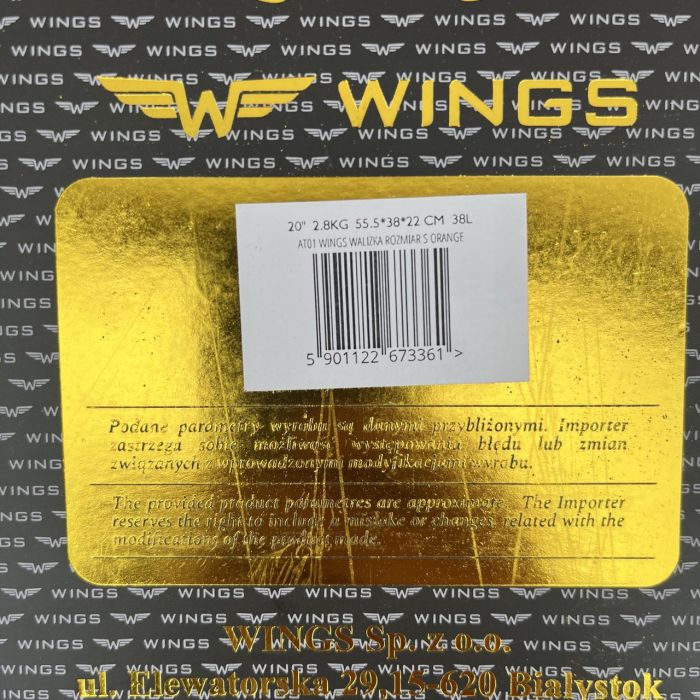 Валіза дорожня мала Wings AT01 S Оранжевий