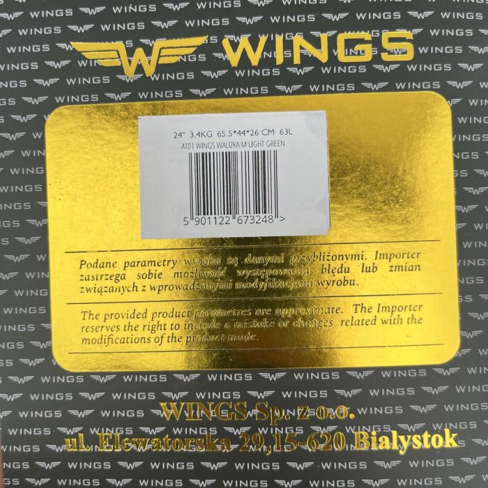 Валіза дорожня середня Wings AT01 M М'ятний