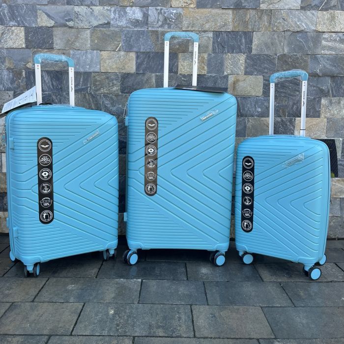 Валіза дорожня велика з поліпропілену Wings DQ181-05 L Блакитний (Macaron blue)