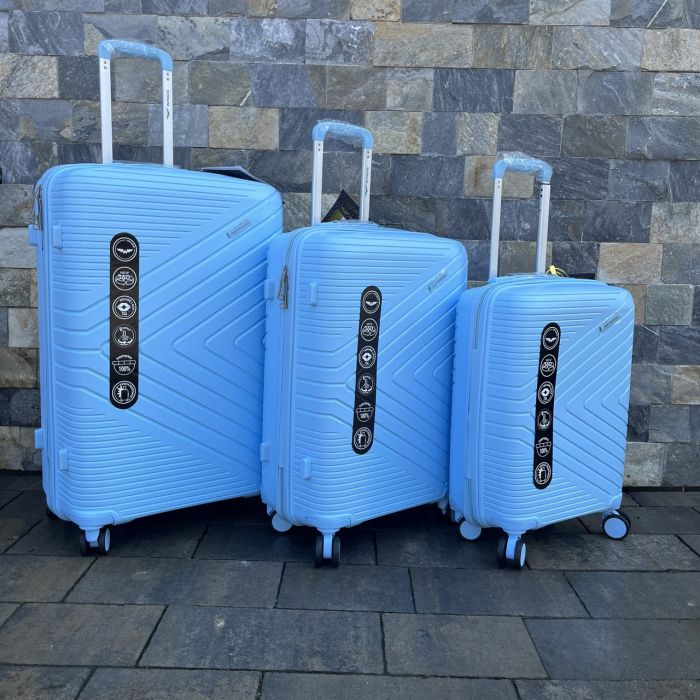 Валіза дорожня середня з поліпропілену Wings DQ181-05 M Світло-синій (Light blue)