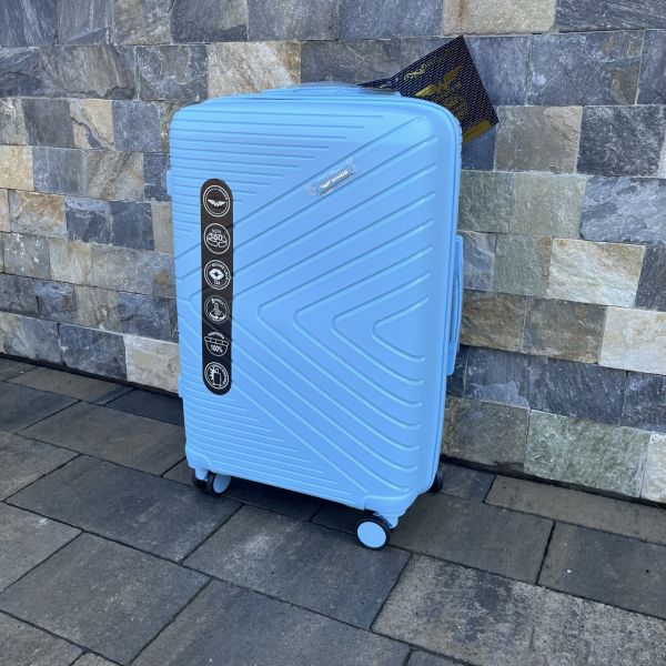 Валіза дорожня середня з поліпропілену Wings DQ181-05 M Світло-синій (Light blue)
