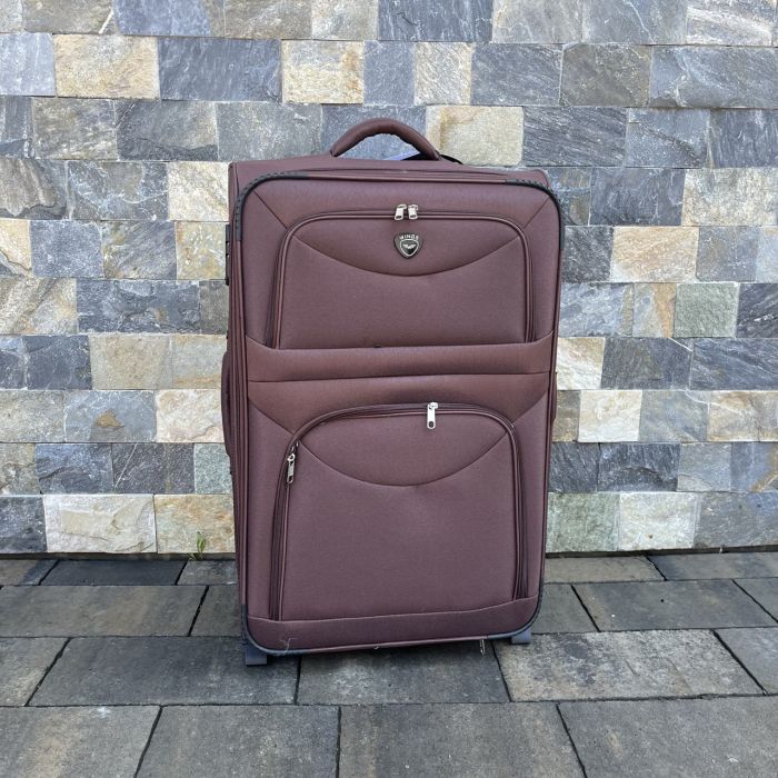 Валіза тканинна велика на 2 колесах Wings 6802 L Коричневий