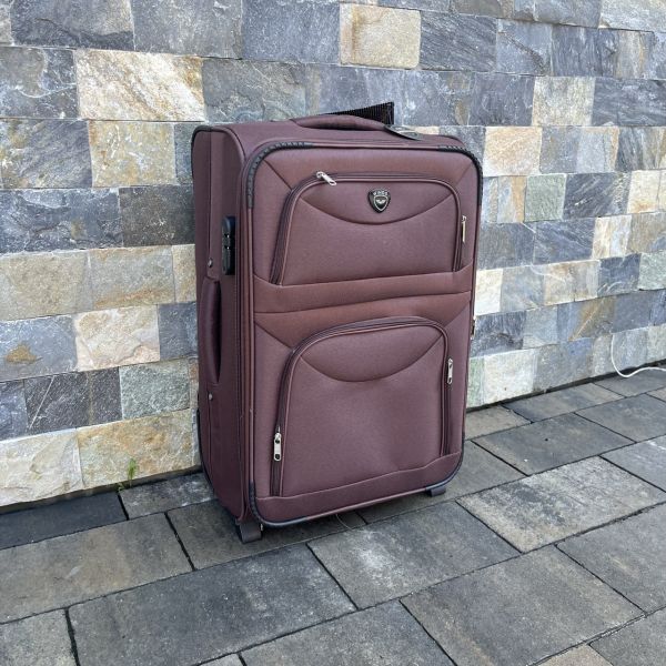 Валіза тканинна середня на 2 колесах Wings 6802 M Коричневий