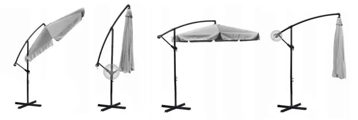 Зонт садовый с наклоном PLONOS 4230 Серый