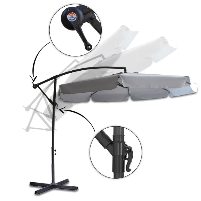 Зонт садовый с наклоном PLONOS 4230 Серый