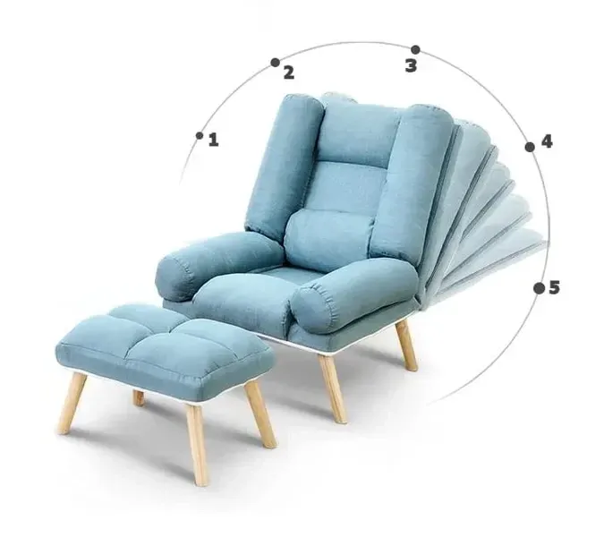 Розкладне крісло Uszak DIOR з підставкою для ніг сіре