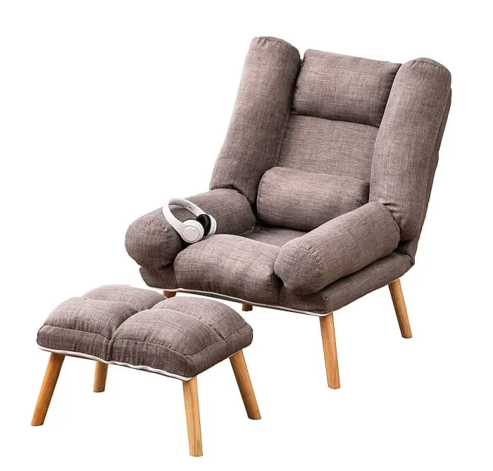 Розкладне крісло Uszak DIOR з підставкою для ніг сіре