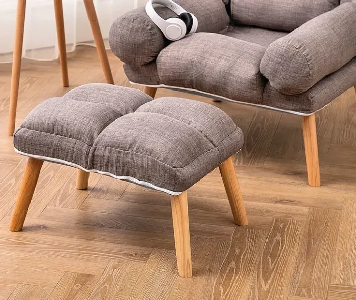 Розкладне крісло Uszak DIOR з підставкою для ніг сіре