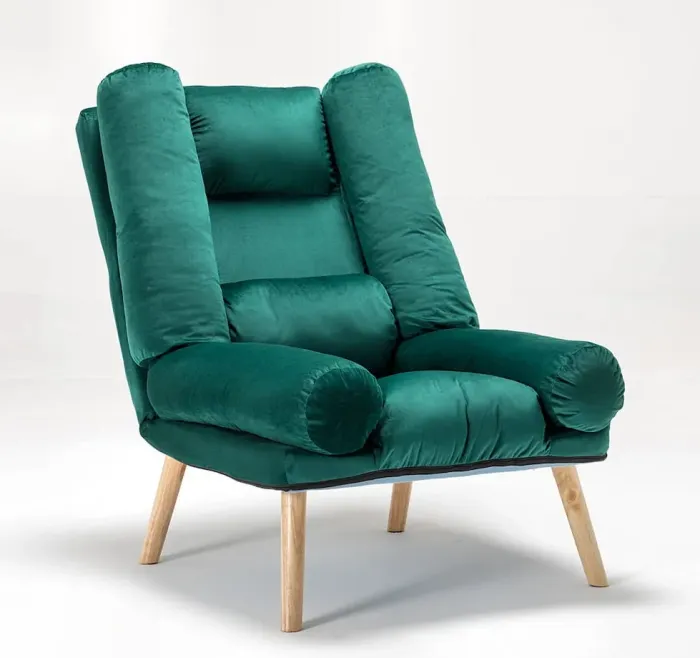 Раскладное кресло отдыха Uszak DIOR с подставкой для ног | Зеленый