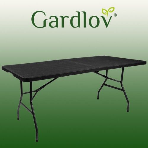 Садовый стол раскладной Gardlov 12280 | 180х74х74 см Черный