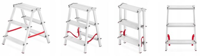 Двухсторонняя алюминиевая лестница HIGHER 2х6 125 кг