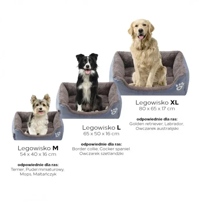 Лежак для собак/кошек KOT10 Elegant XL 80x65x17 см Серый