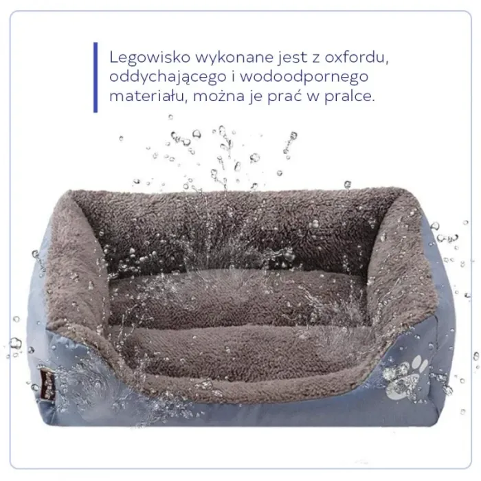 Лежак для собак/кошек KOT10 Elegant XL 80x65x17 см Серый