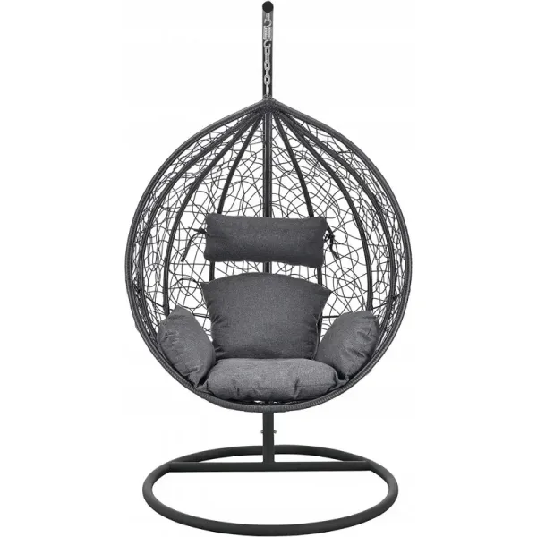 Підвісне крісло-кокон з подушкою Ecarla KR23 Чорний